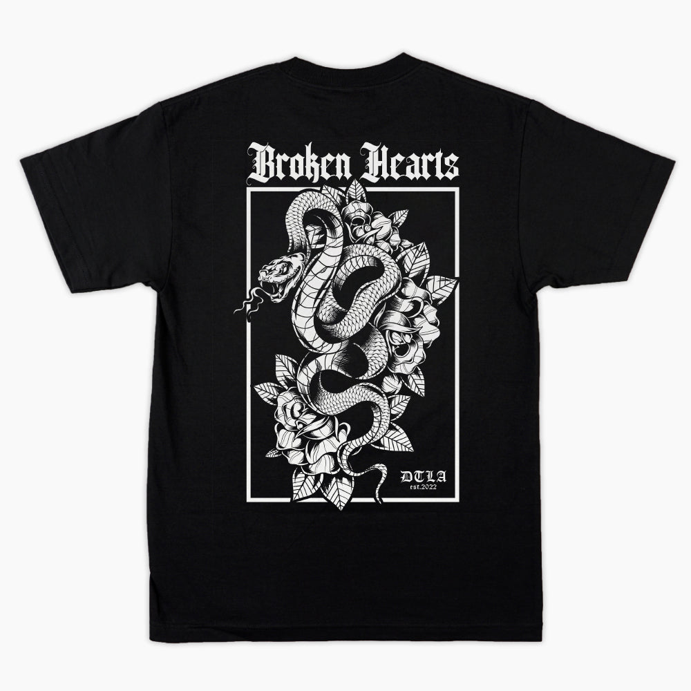 Short Sleeve Cotton T-Shirt | Black T-Shirt | BROKEN HEARTS